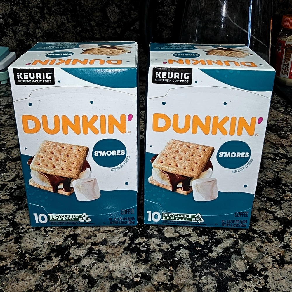 2 Boxes Dunkin' S'mores Coffee - 20 Pods Total